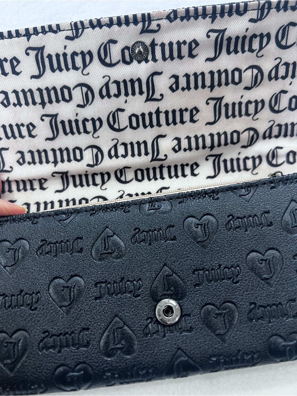 Juicy Couture Black Wallet & Card Holder Keychain Bundle Set - Picture 8 of 16